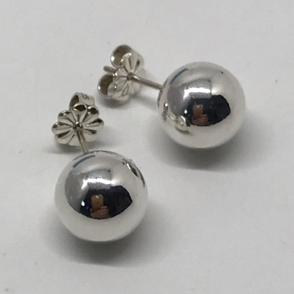 SOLD ELSEWHERE - Authentic Tiffany & Co. 925 Sterling Silver 10mm Ball Earrings - Picture 5 of 7